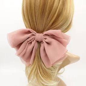 large chiffon hair bow multi-layered hair bow for women