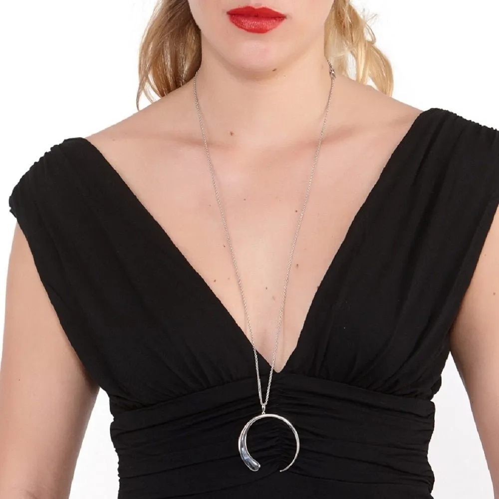 Large Luna Pendant in Sterling Silver