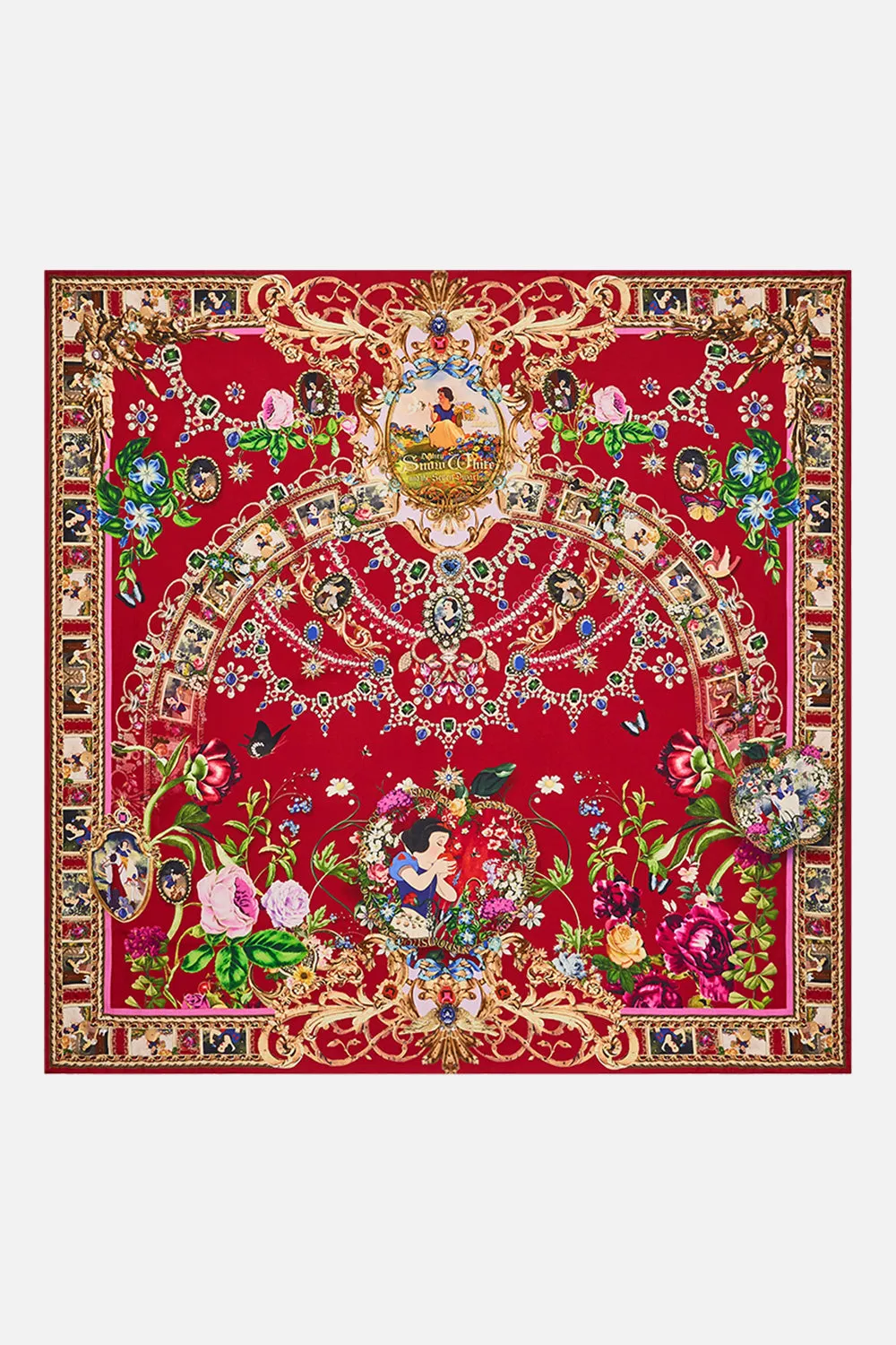 LARGE SQUARE SCARF JUST ONE BITE SNOW WHITE