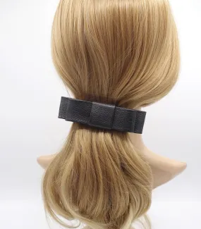 leather hair bow, genuine leather bow, flat hair bow for women