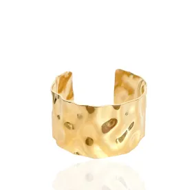 LEONA GOLD HAMMERED CUFF BRACELET