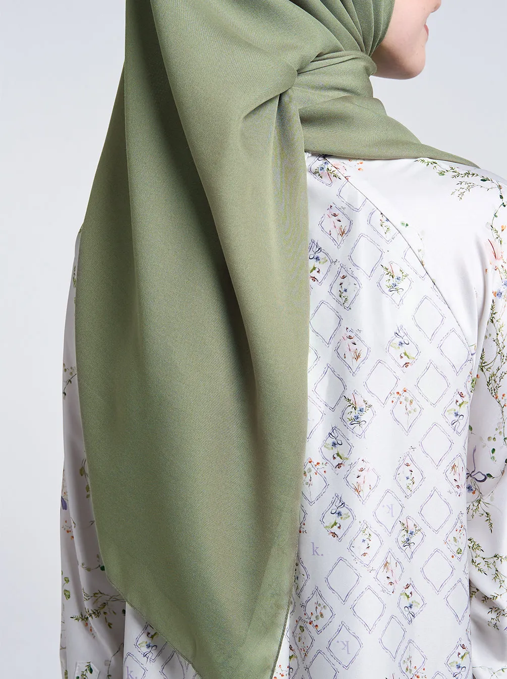 LIGHT VOILE SCARF PLAIN PESTO