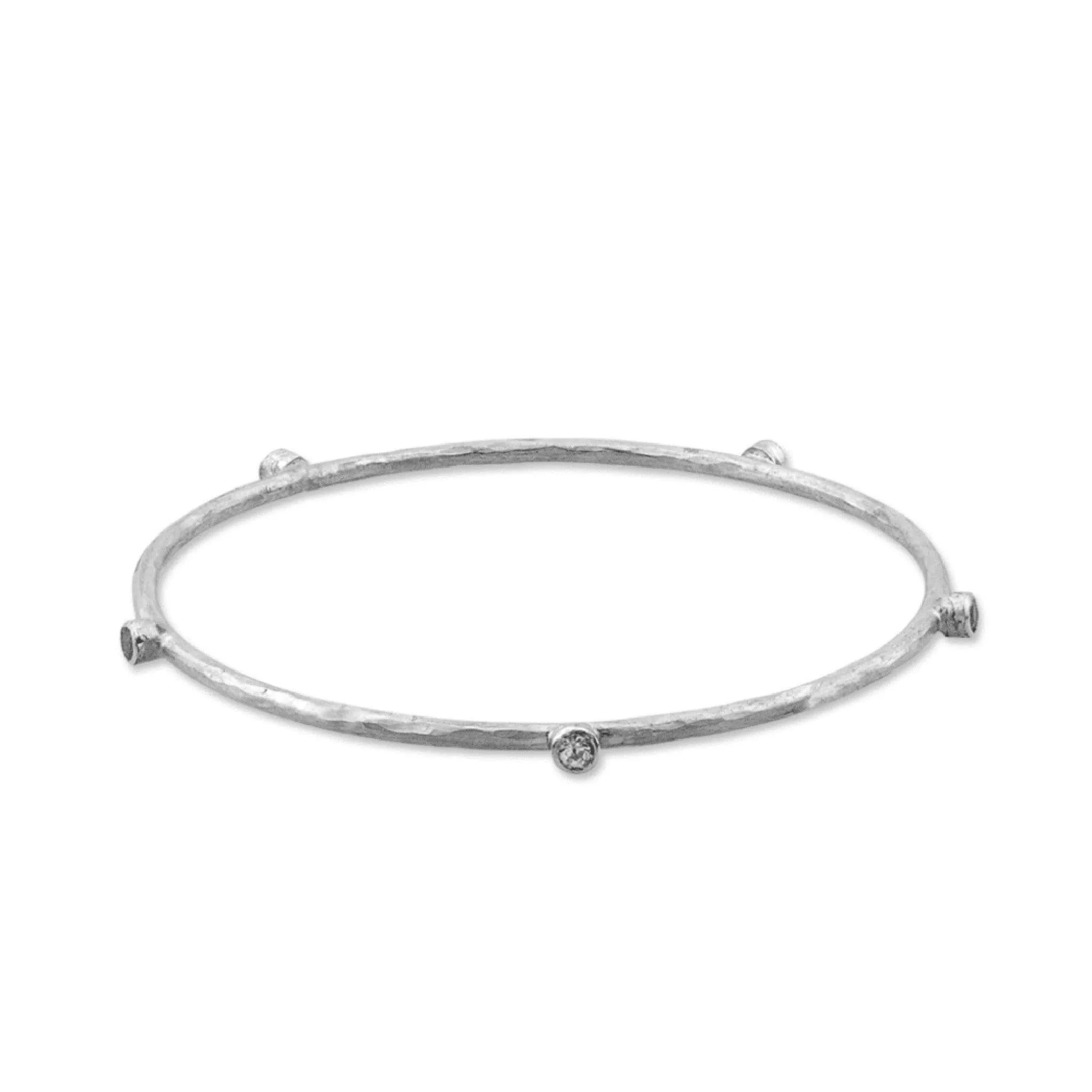 Lika Behar Oxidized Sterling Silver Sapphire Bangle