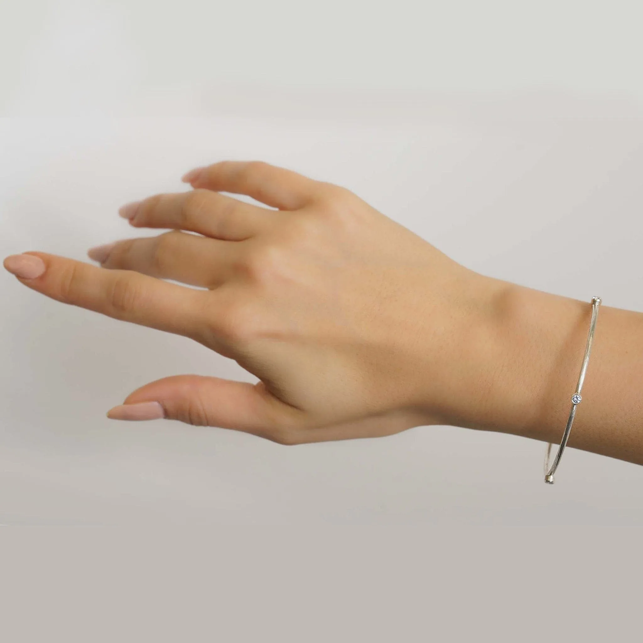 Lika Behar Oxidized Sterling Silver Sapphire Bangle