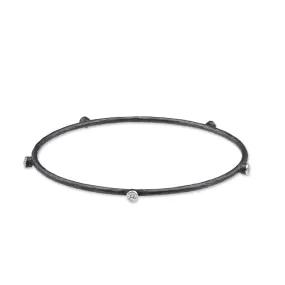 Lika Behar Oxidized Sterling Silver Sapphire Bangle
