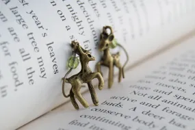 Little Brass Deer Earrings | Forest Deer Earrings | Deer Charm