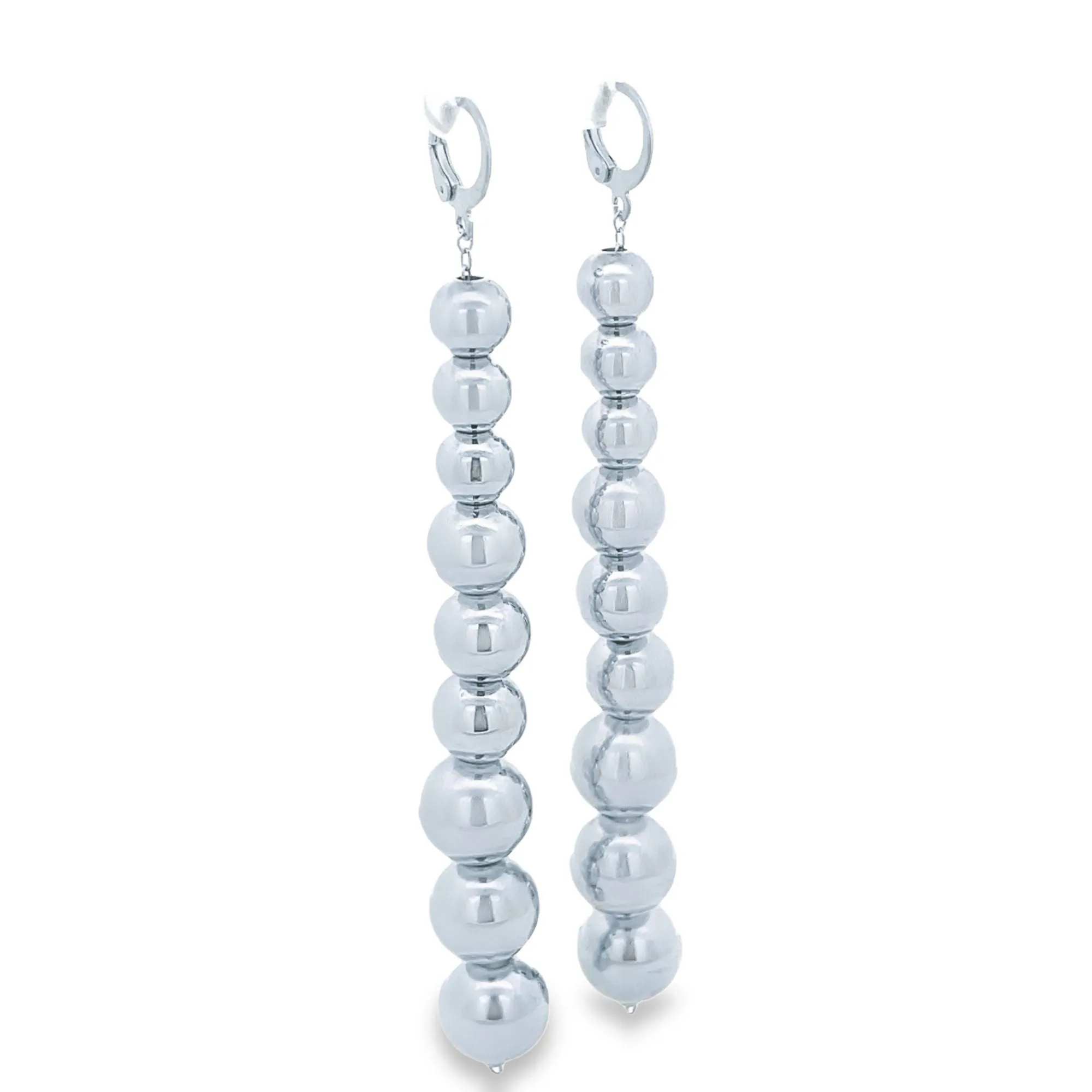 Long Beaded Dangle Lever back Earring (L444)