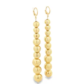 Long Beaded Dangle Lever back Earring (L444)