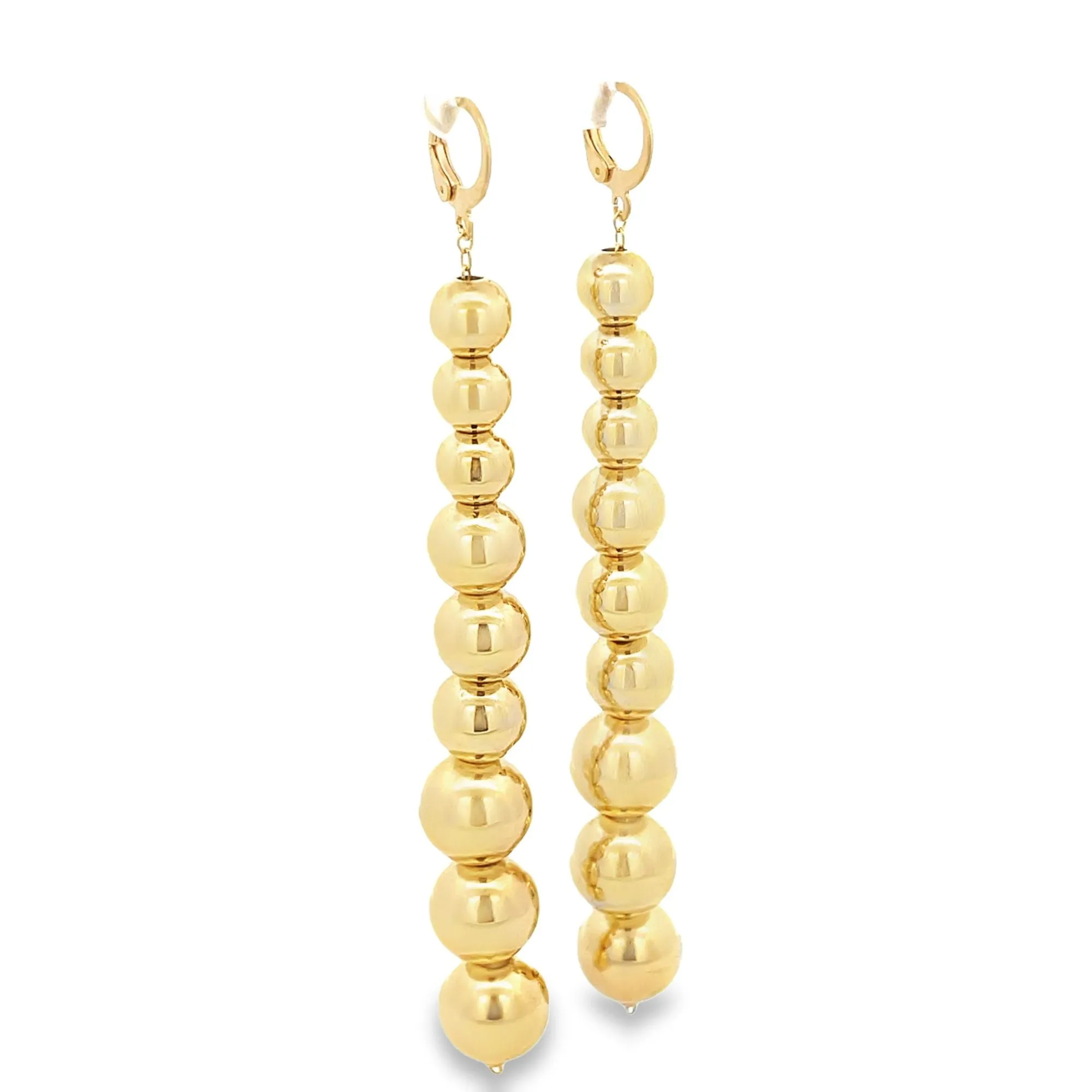 Long Beaded Dangle Lever back Earring (L444)