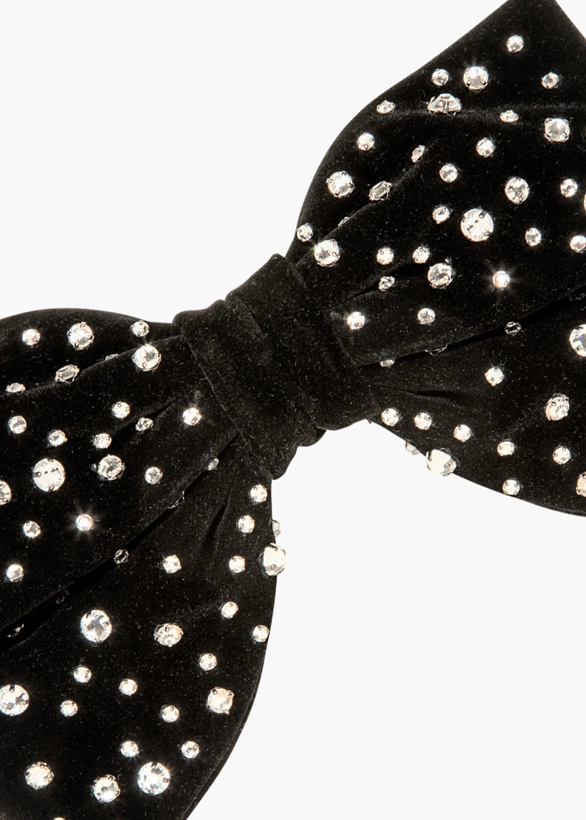 Loren Bow Barrette -- Black Crystal