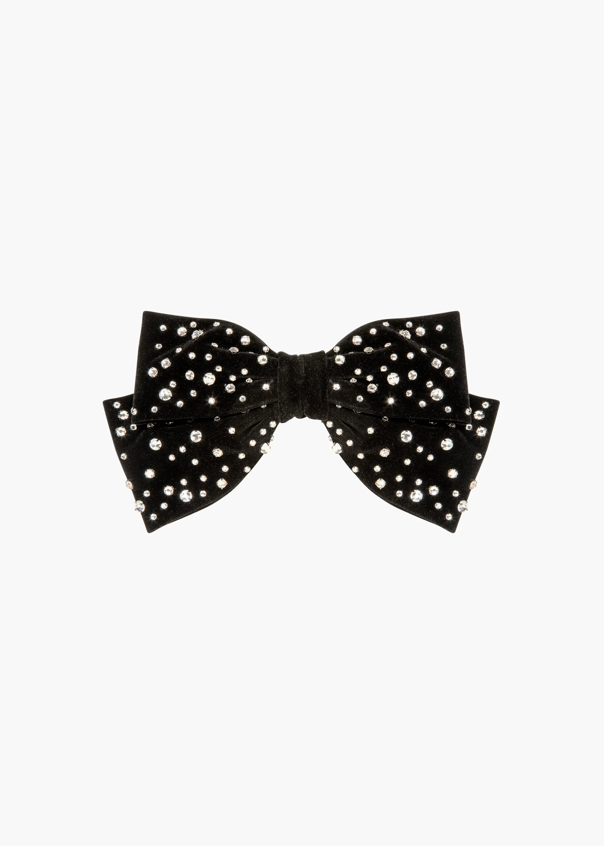 Loren Bow Barrette -- Black Crystal