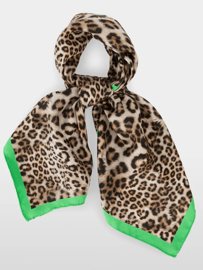 Marc Cain Sports Silk Scarf With Leopard Print YS B1.02 Z14 COL 617
