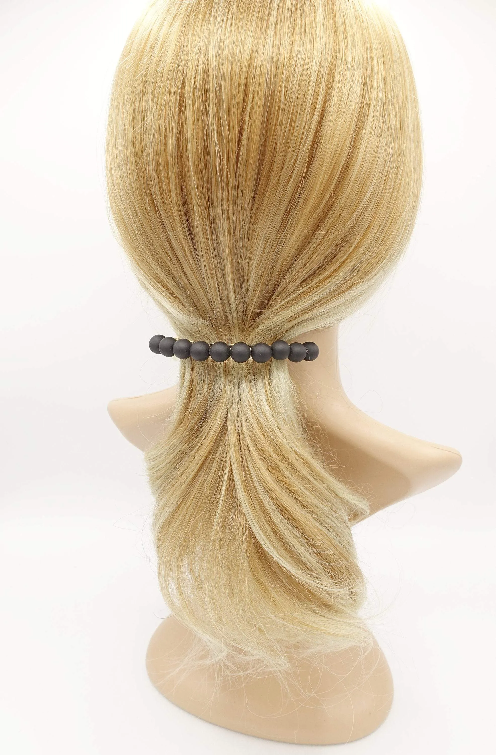 matte color ball embellished french barrette