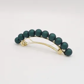 matte color ball embellished french barrette
