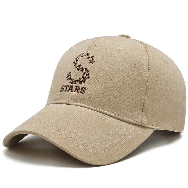 Men Casual sport fashion sun Hats Women cotton Stars S embroidery Baseball Cap Sun Protection Snapback cap hat