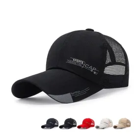 Men Sports Baseball Cap Long Brim Snapback Sunhat Mesh Breathable Women Outdoor Fishing Running Hip Hop Baseball Hats Casquette