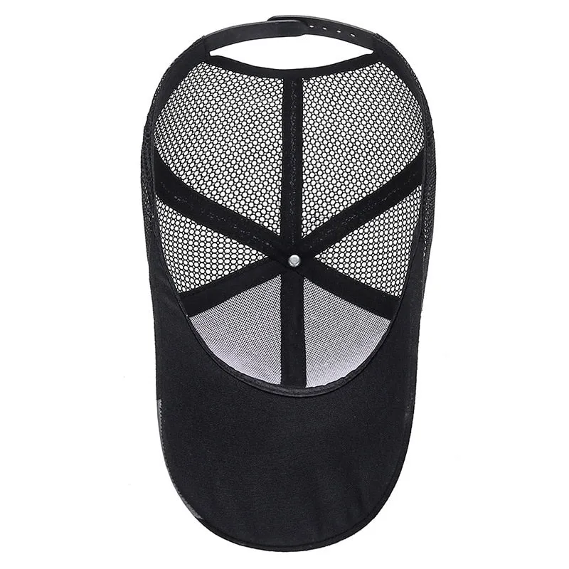 Men Sports Baseball Cap Long Brim Snapback Sunhat Mesh Breathable Women Outdoor Fishing Running Hip Hop Baseball Hats Casquette