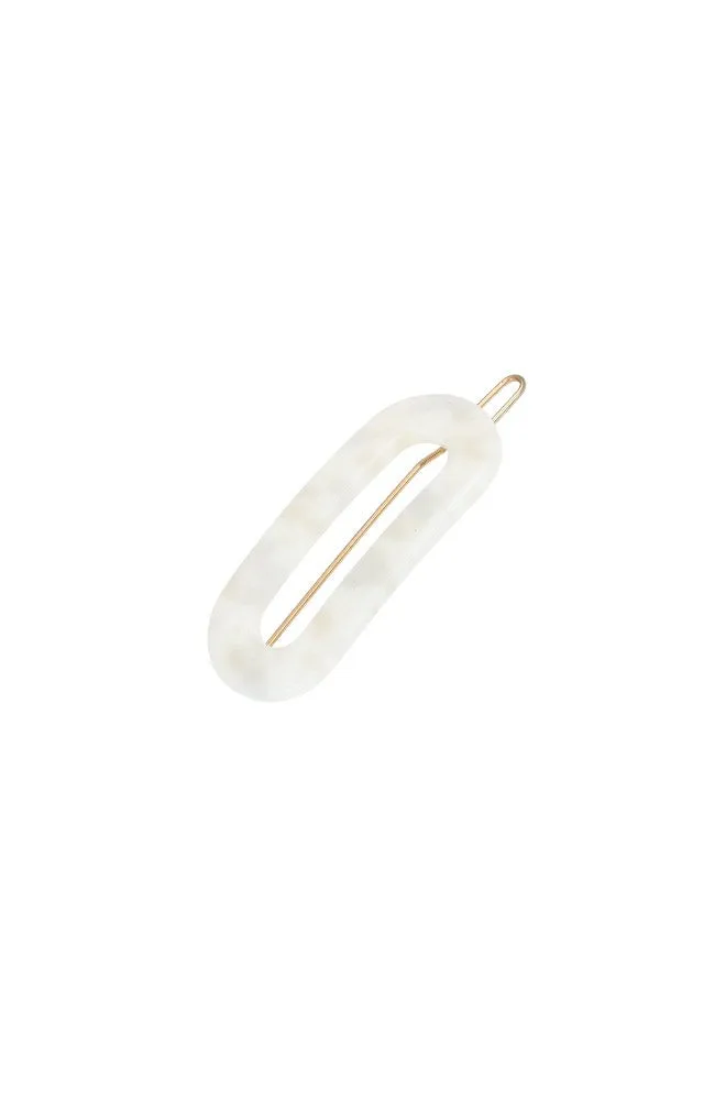 Mini Oval Tige Boule Barrette - Coconut Milk