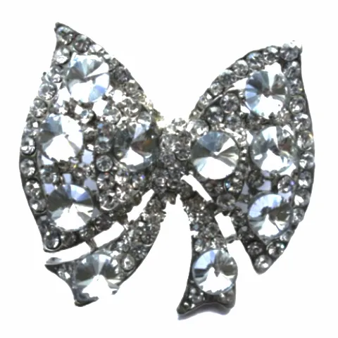 Miss Rose Sister Violet Vintage Style Diamante Brooch - Bow