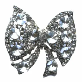 Miss Rose Sister Violet Vintage Style Diamante Brooch - Bow