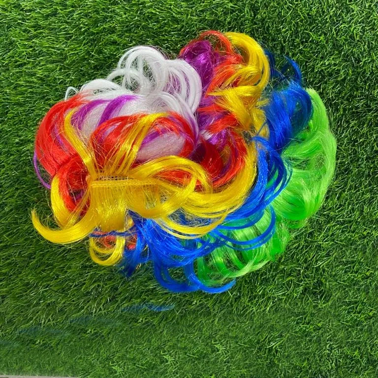 Multi Coloured Malinga Style Hair Cap Wig for All Age Group Free Size , Best for Holi and Stage Drama Show