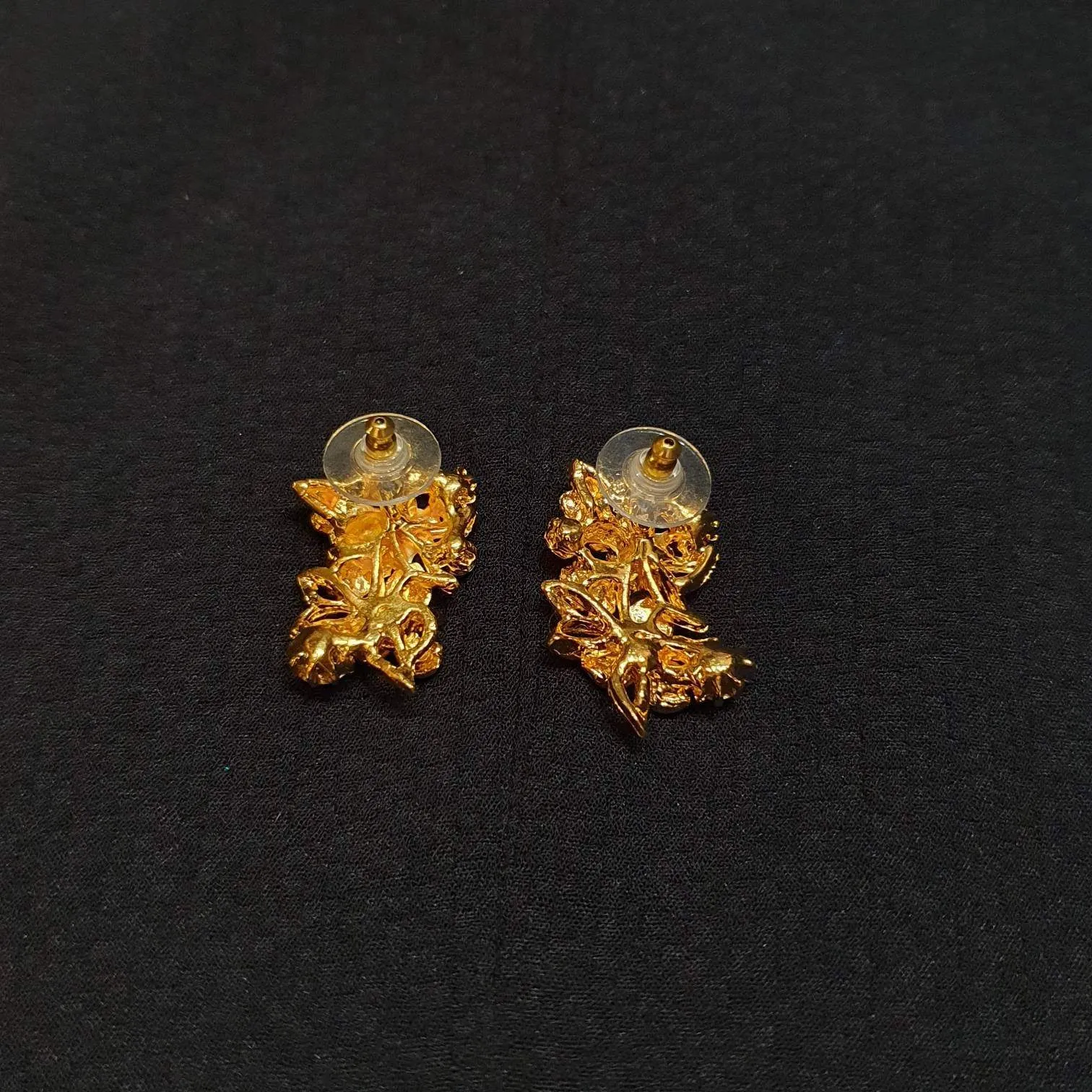multicoloured enamel floral earrings