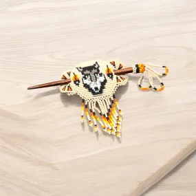Native American Beaded Barrette with Fringes (3)