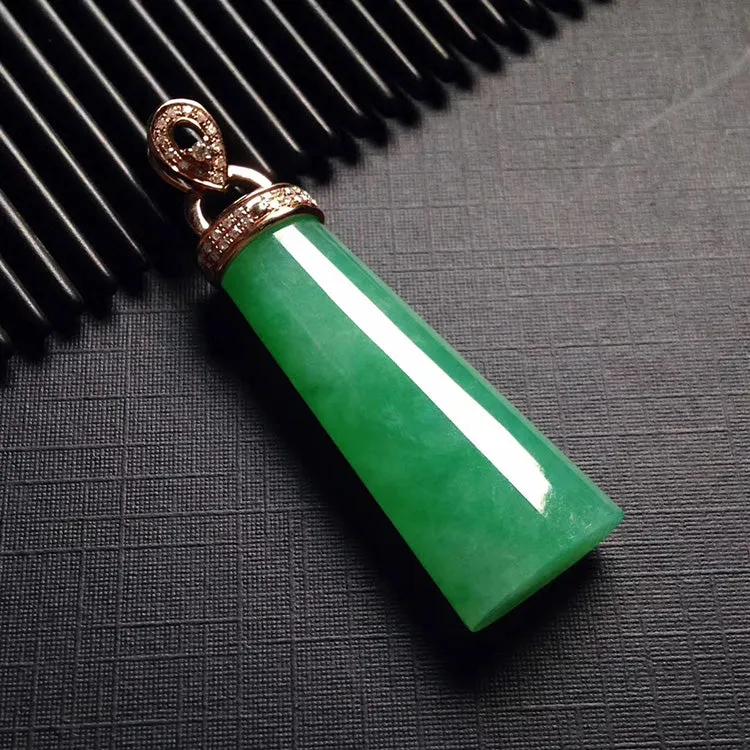 Natural Jade Pendant Jadeite Gold Pendant PT517