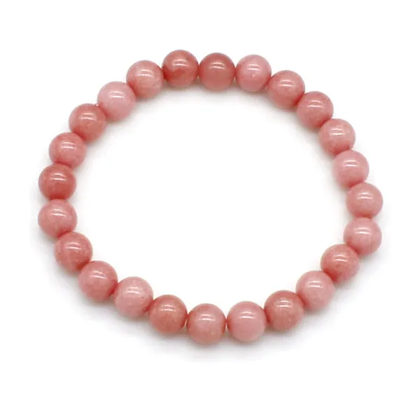 Natural Pink Stone Bracelet (Circumference 19cm) 天然粉紅石手鍊 (鍊長 19cm) KJBR16236