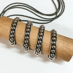 Navajo | Navajo Handmade 8mm Circle Detail Sterling Silver Cuff