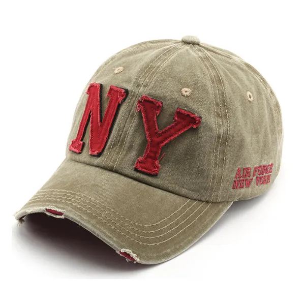 NY Embroidery Khaki Adjustable Baseball Cap NY 刺繡卡其色可調節棒球帽 KCHT2375