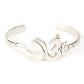 Om Cut-Out Sterling Silver Cuff Bracelet