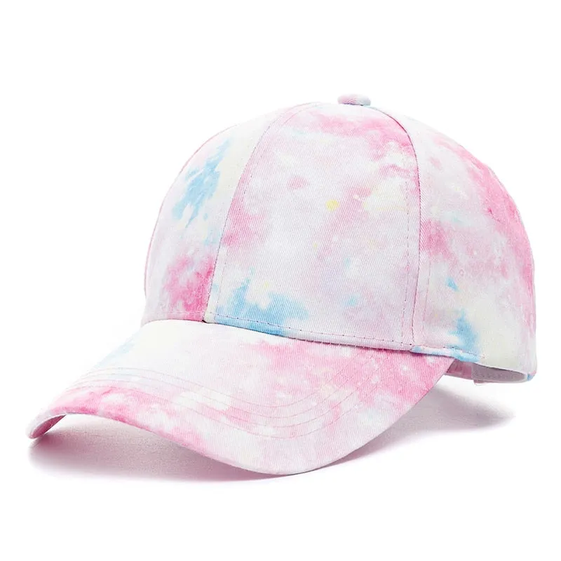 Outdoor Casual Tie Dye Caps For Women Rainbow Colorful Baseball Cap Female Fashion Streetwear Summer Hat