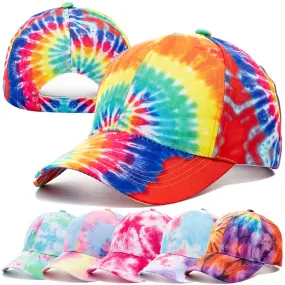 Outdoor Casual Tie Dye Caps For Women Rainbow Colorful Baseball Cap Female Fashion Streetwear Summer Hat