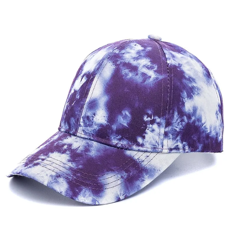 Outdoor Casual Tie Dye Caps For Women Rainbow Colorful Baseball Cap Female Fashion Streetwear Summer Hat