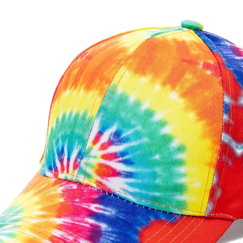 Outdoor Casual Tie Dye Caps For Women Rainbow Colorful Baseball Cap Female Fashion Streetwear Summer Hat