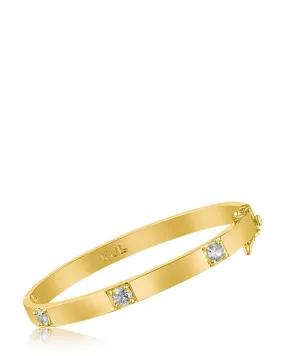 OVAL CZ STATION BANGLE BRACELET