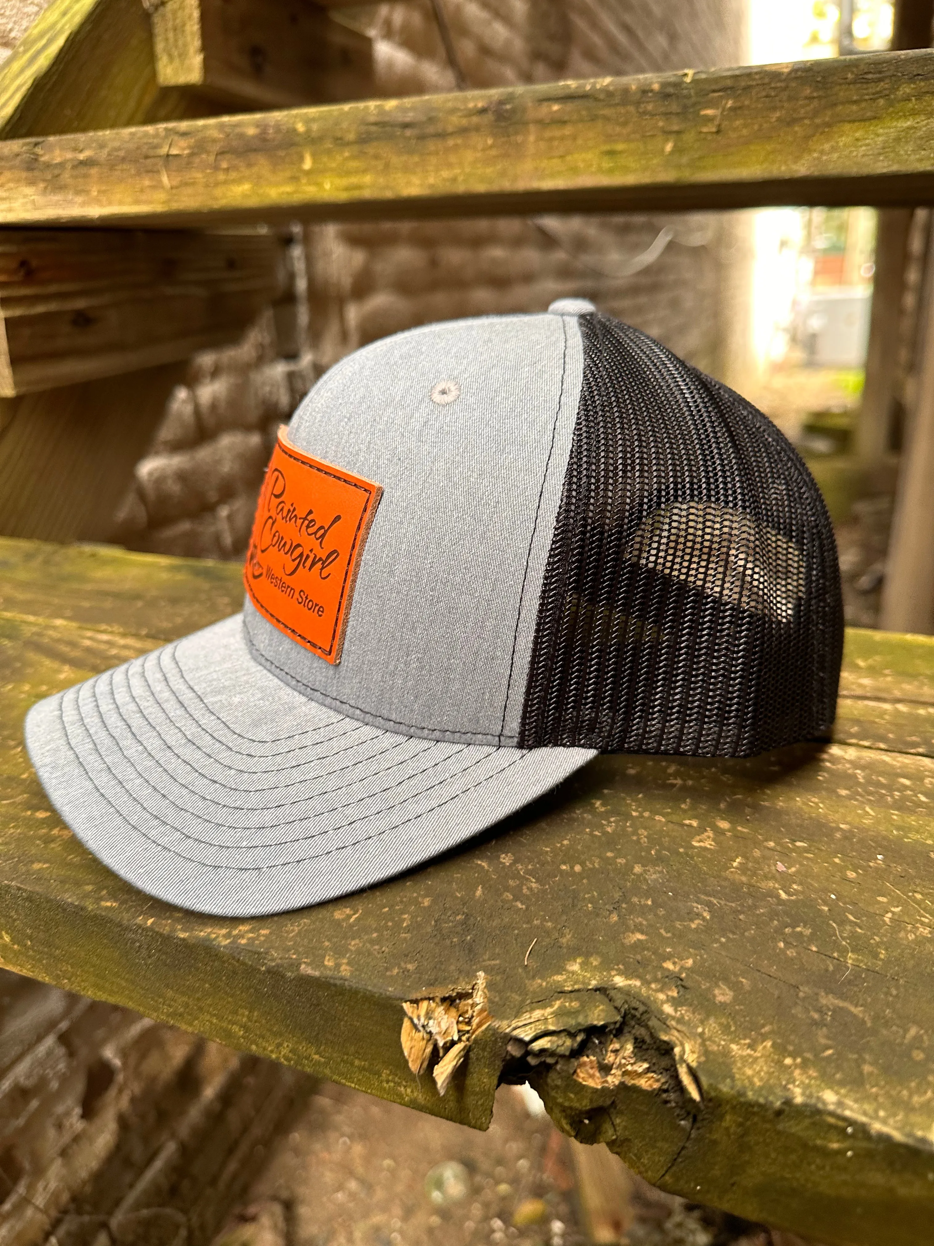Painted Cowgirl Grey / Black Unisex Ball Cap