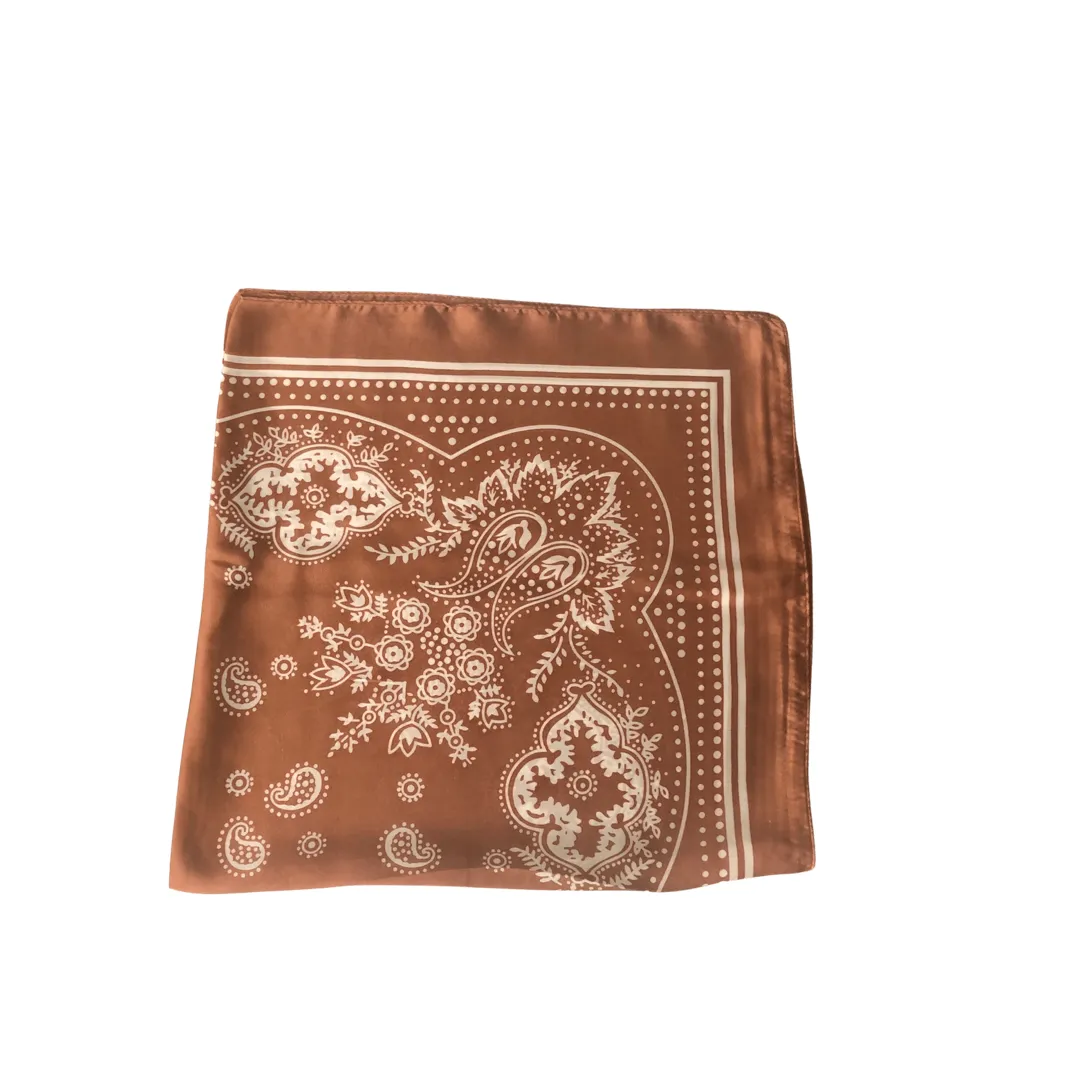 Paisley Necktie Poly Silk Scarf - Motif Mauve Pink