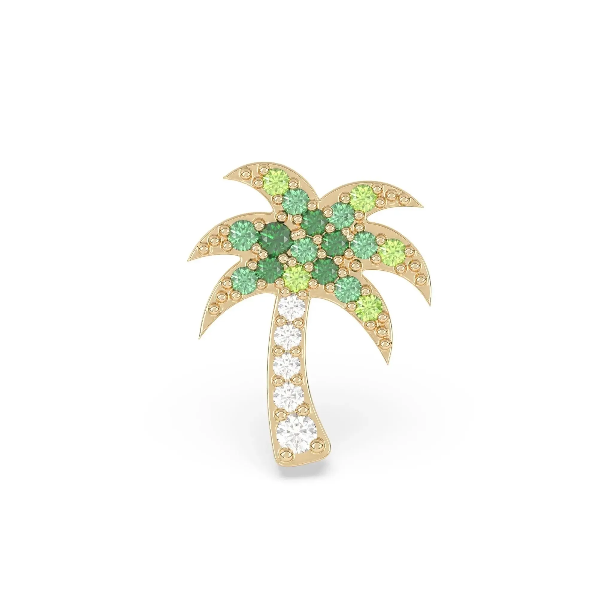 Palm Tree Gold Stud Earring