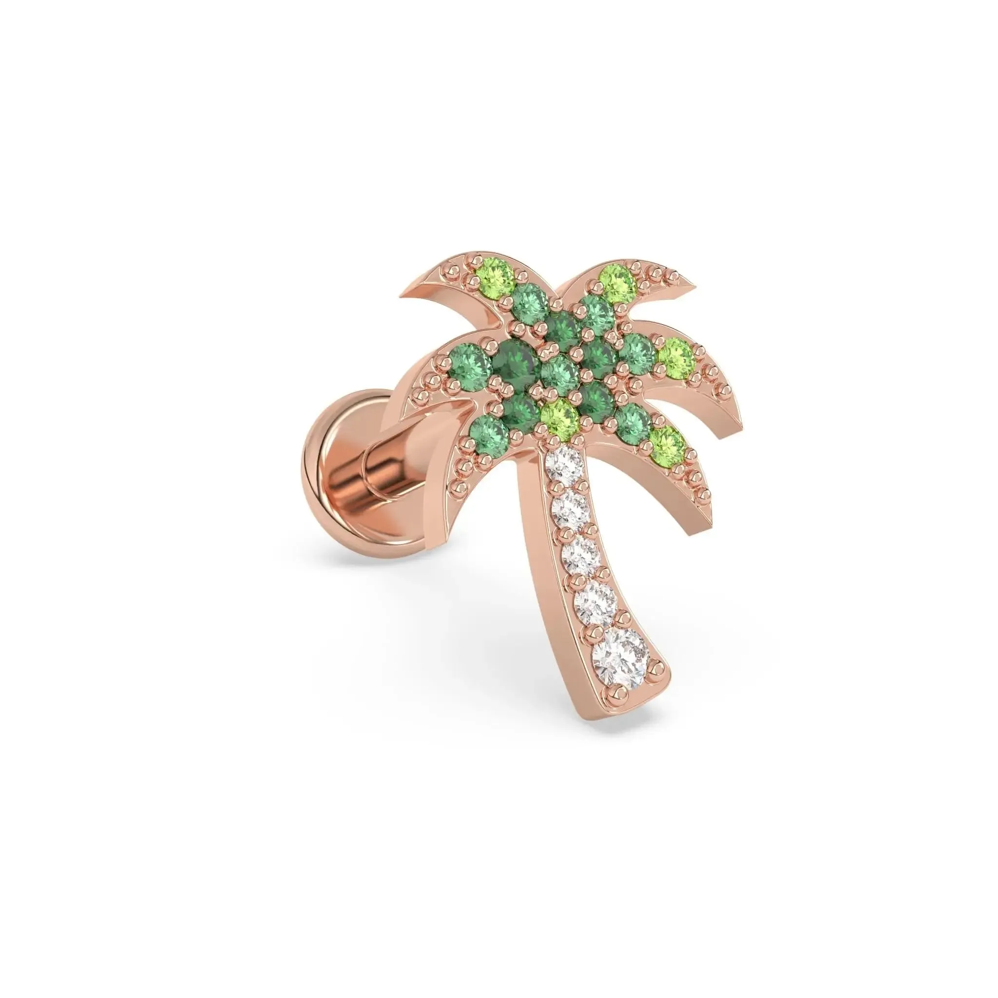 Palm Tree Gold Stud Earring