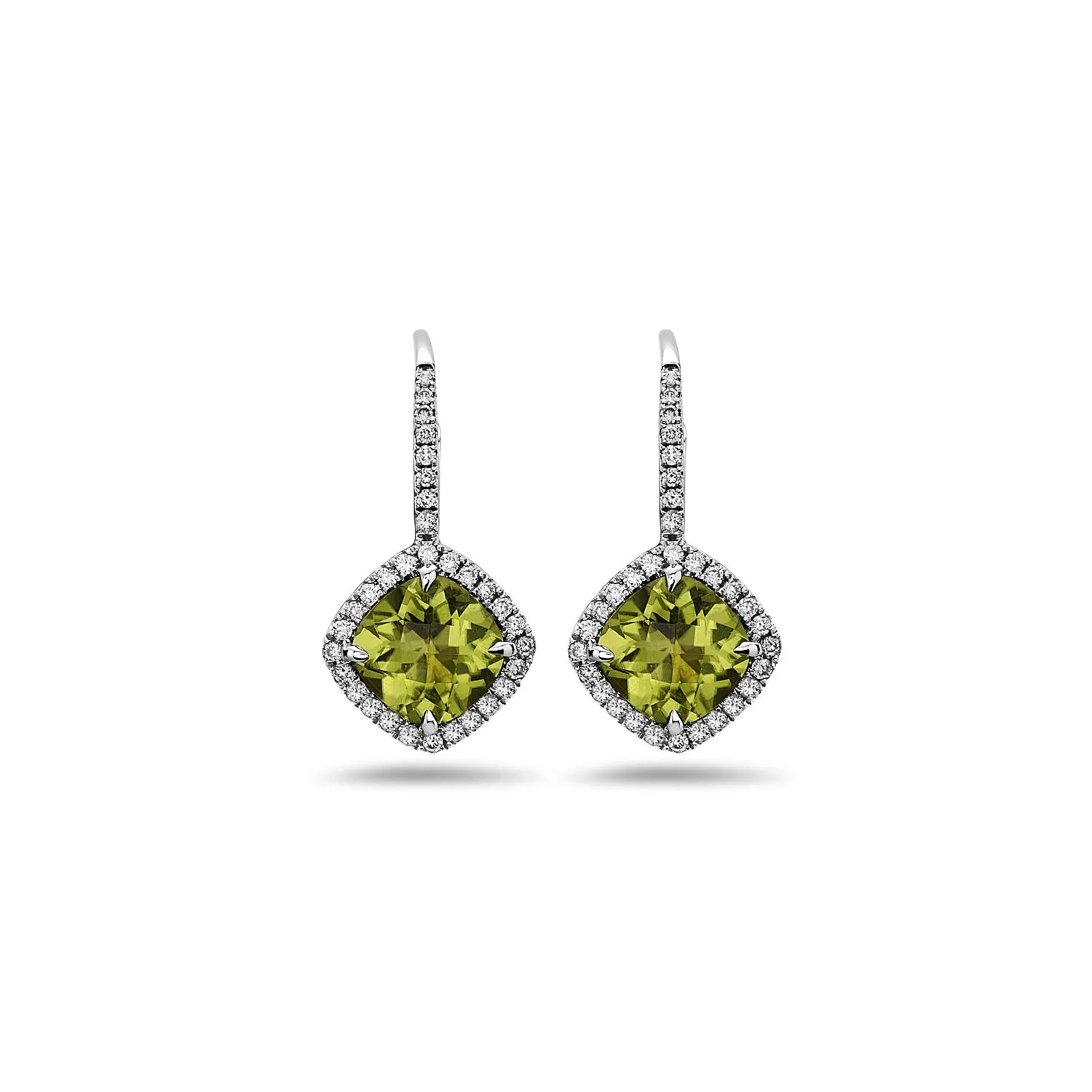 Pastel Diamond Angled Cushion Earring