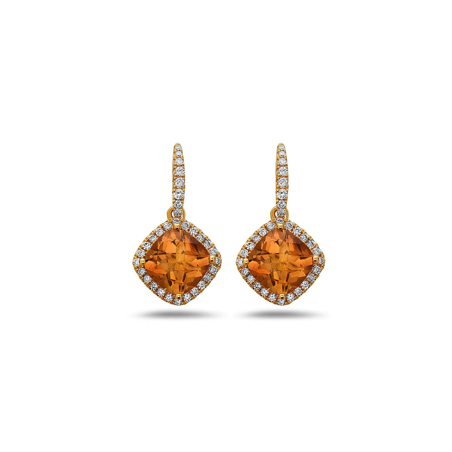 Pastel Diamond Angled Cushion Earring