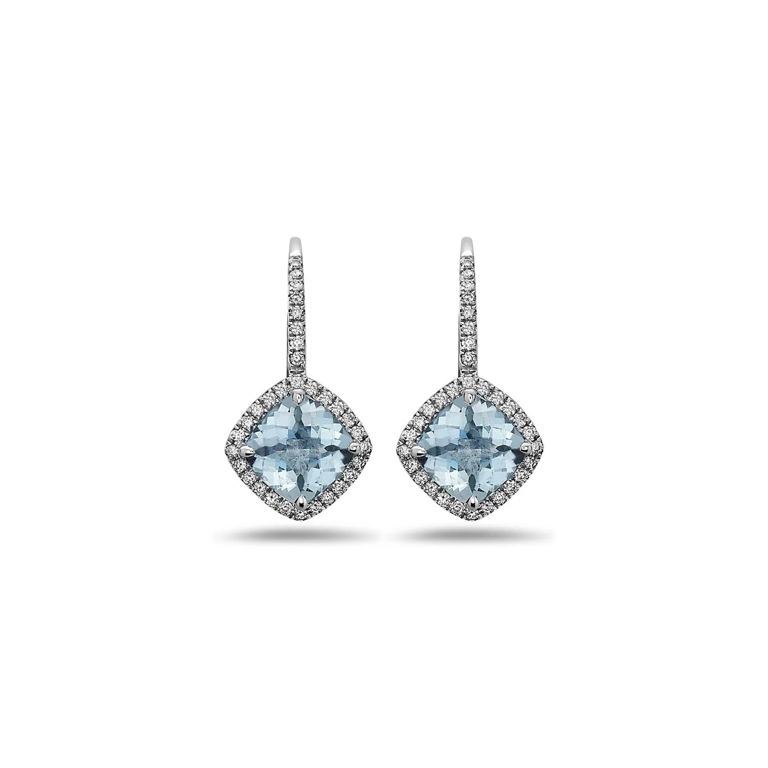 Pastel Diamond Angled Cushion Earring