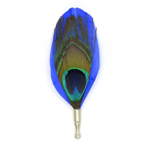 Peacock Blue Feather Pin