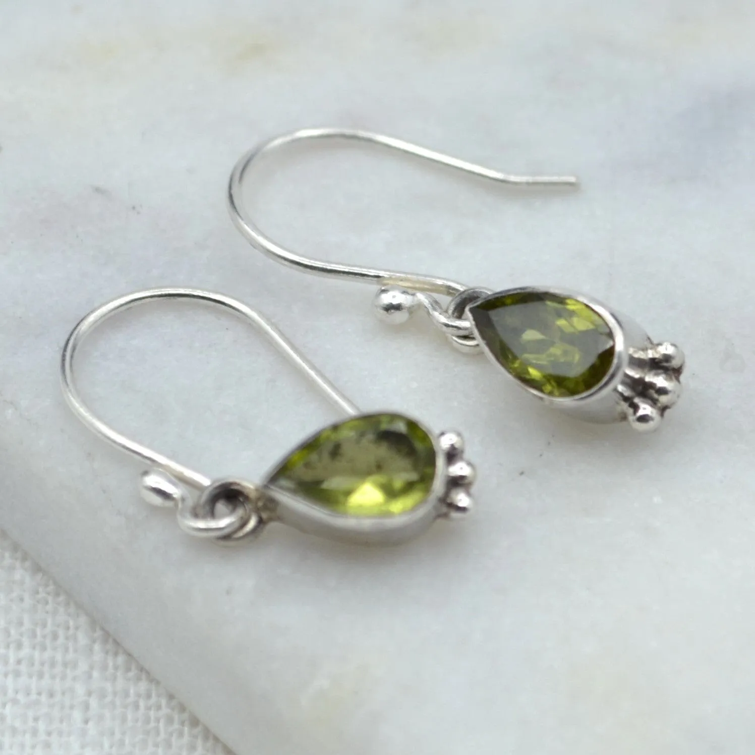 Pear Drop Silver Earrings