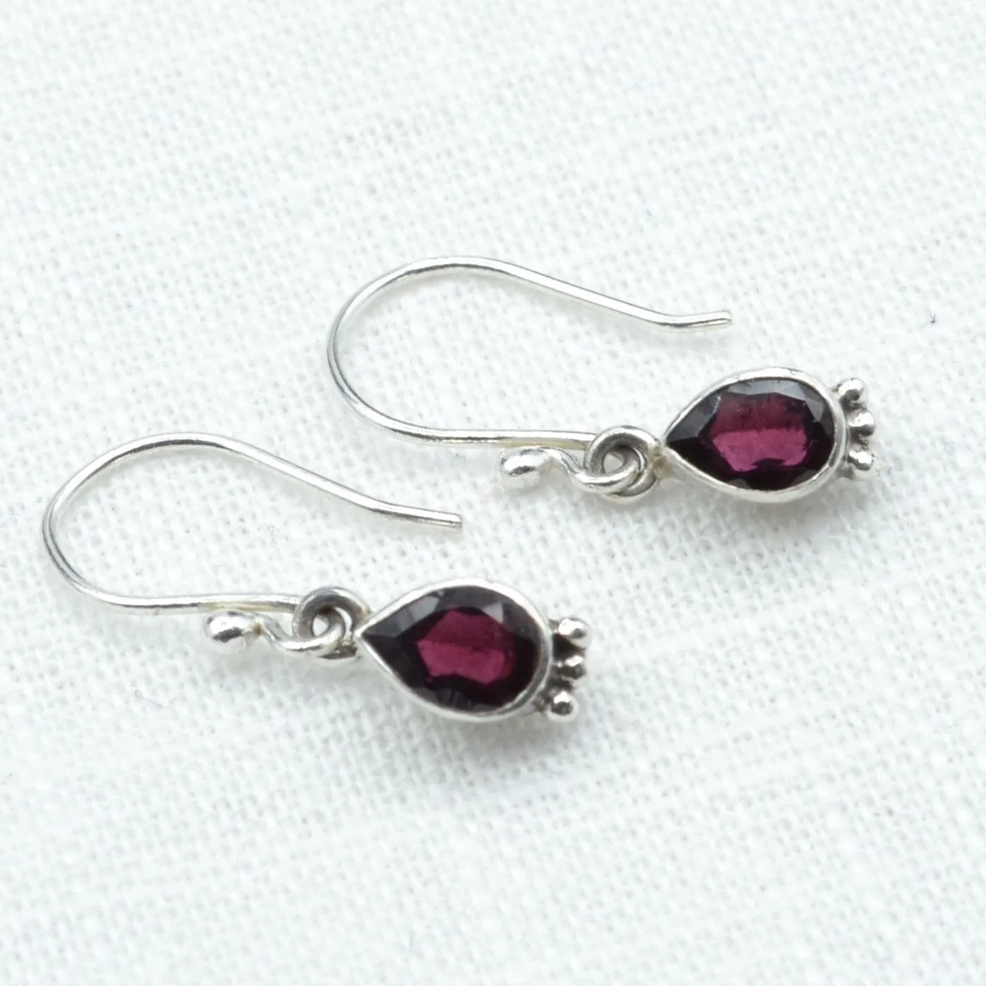 Pear Drop Silver Earrings