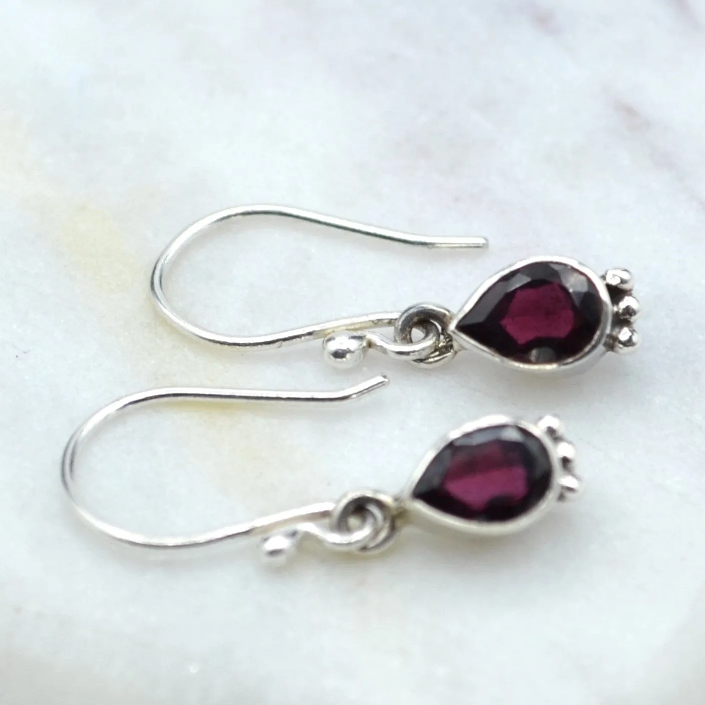 Pear Drop Silver Earrings