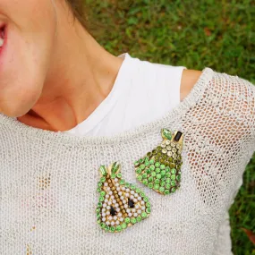Pear - Rhinestone Embellished Brooch