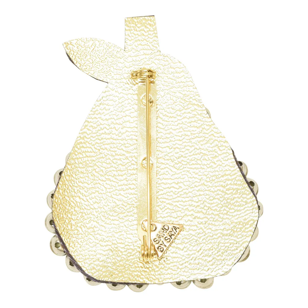 Pear - Rhinestone Embellished Brooch